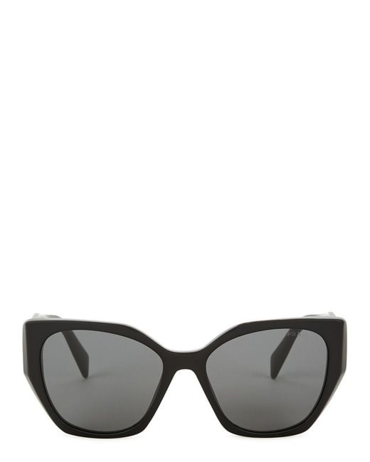 Prada Black Hexagon-frame Sunglasses Designer-engraved Lenses, Designer-stamped Temples, 100% Uv Protection