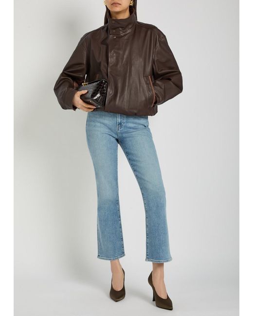 PAIGE Blue Mason Cropped Boot-Leg Jeans