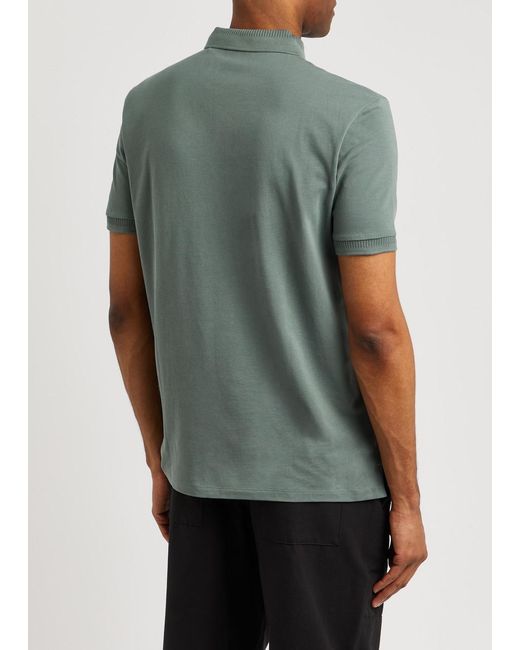 HUGO Green Logo Piqué Cotton Polo Shirt for men