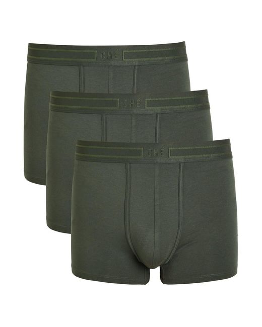 CHE Green Logo-Jacquard Stretch-Jersey Trunks for men
