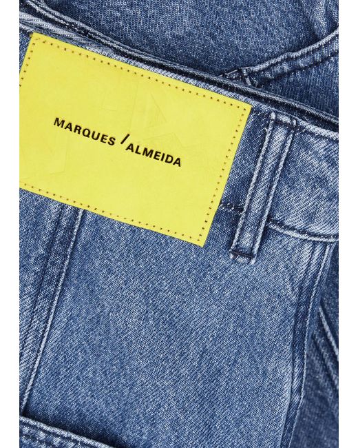 Marques'Almeida Blue Swirl Denim Midi Skirt
