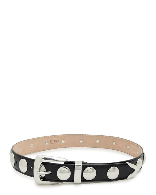 Khaite White Benny Studded Leather Belt