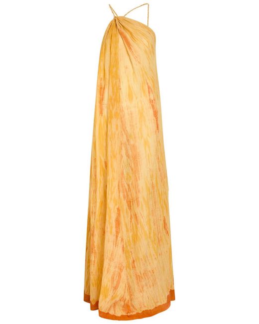 Delos Metallic Amaya Shibori Cotton And Silk-Blend Maxi Dress