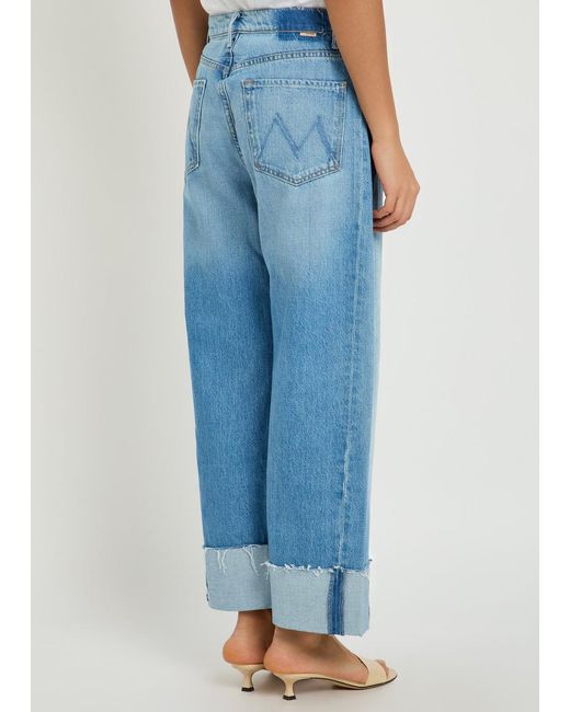 Mother Blue The Half-Pipe Ankle Turn-Up Barrel-Leg Jeans