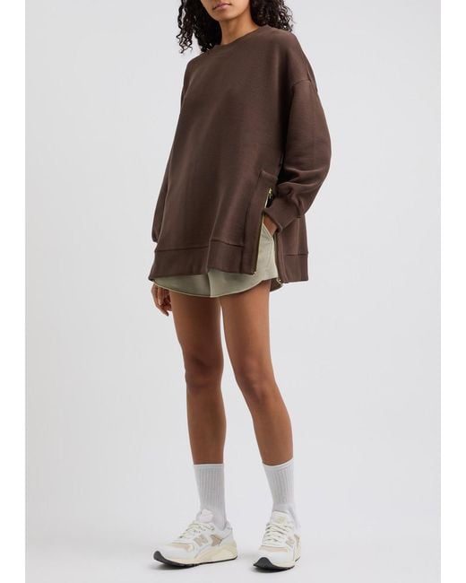 Varley Brown Mae Stretch-Cotton Sweatshirt