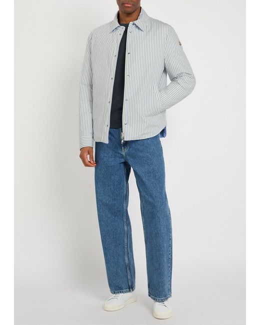 Moncler Blue Cresent Reversible Cotton-Blend Poplin Jacket for men