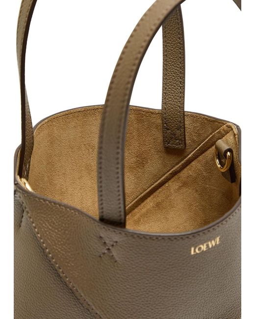 Loewe Natural Puzzle Fold Mini Leather Tote Bag