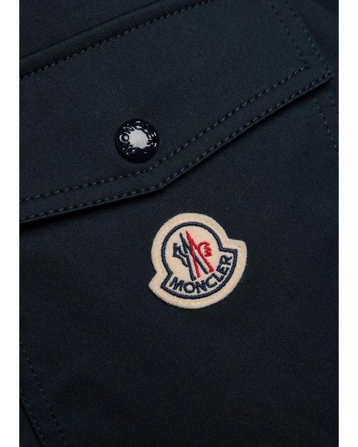 Moncler Blue Logo Stretch-Cotton Overshirt for men