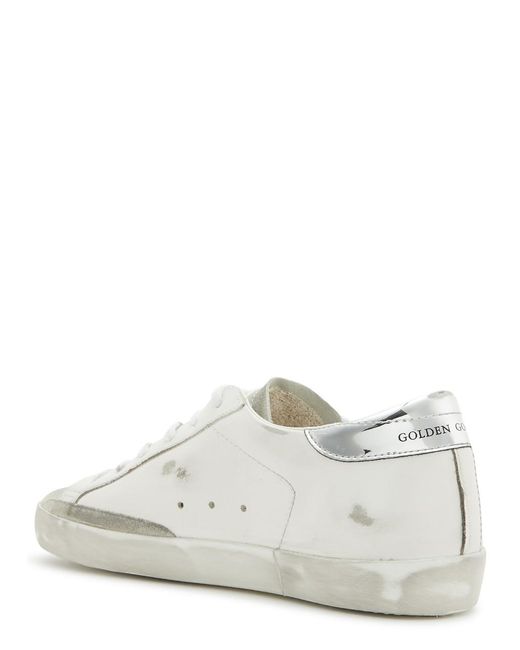 Golden Goose Deluxe Brand White Super-star Distressed Leather Sneakers