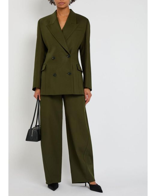 Alaïa Green Double-Breasted Cotton Blazer