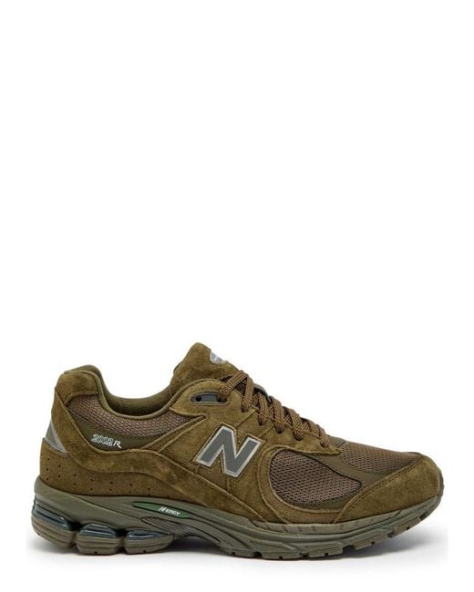 New Balance Green 2002R Panelled Suede And Mesh-Knit Sneakers for men