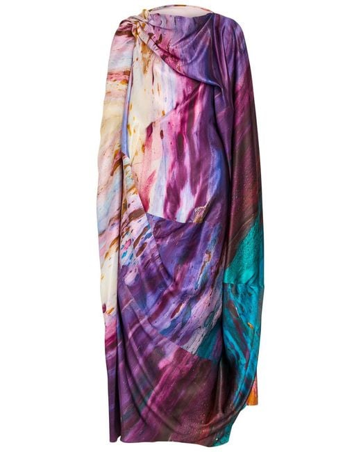 Roksanda Purple Robina Printed Silk Maxi Dress