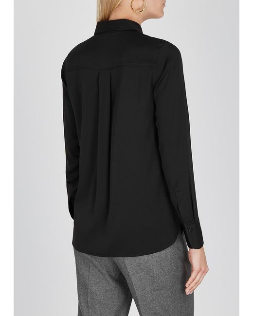 Vince Black Stretch-silk Shirt