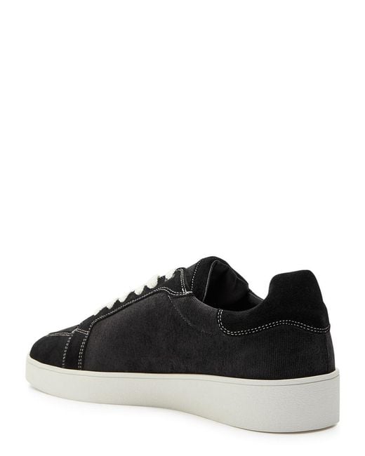 Jude Llow Black Phlipe Panelled Suede And Corduroy Sneakers for men