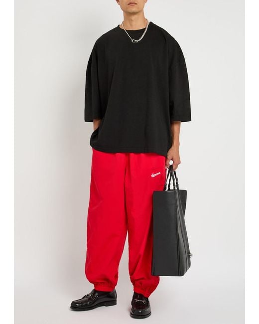Willy Chavarria Red Bad Boy Shell Track Trousers for men