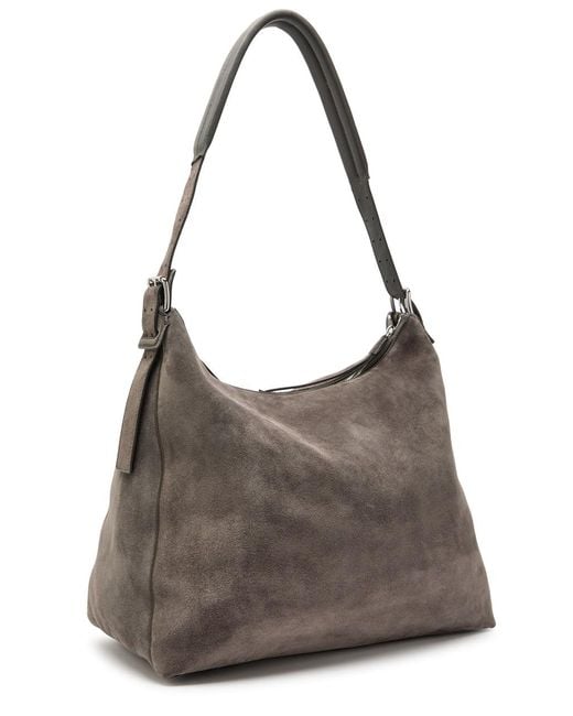 Lemaire Brown Belted Suede Hobo Bag