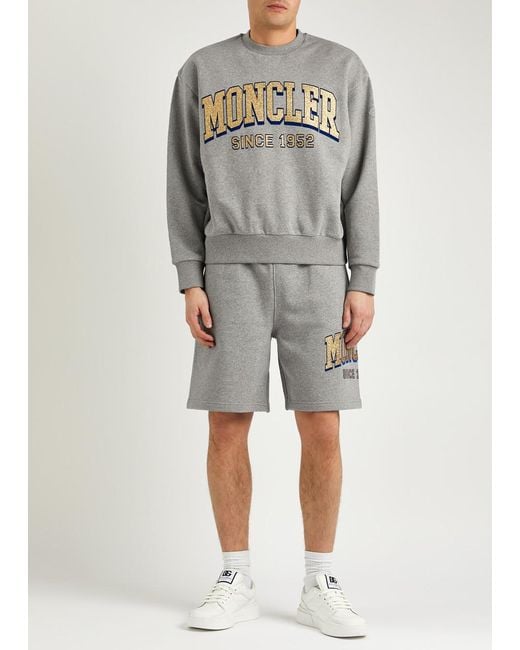 Moncler Gray Logo Cotton Shorts for men