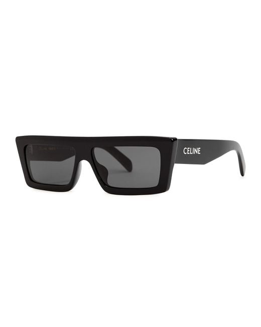 Céline Black D-Frame Sunglasses, Dark Lenses, Designer-Stamped Arms, 100% Uv Protection