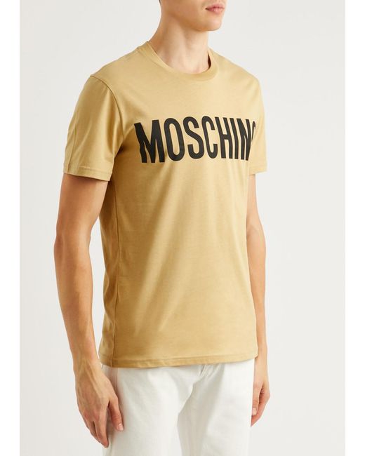 Moschino Natural Logo-print Cotton T-shirt for men