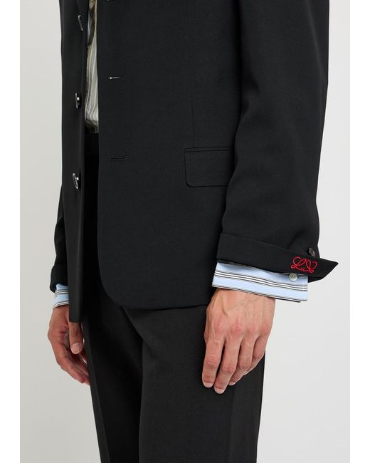 Loewe Black Layered Wool Blazer for men