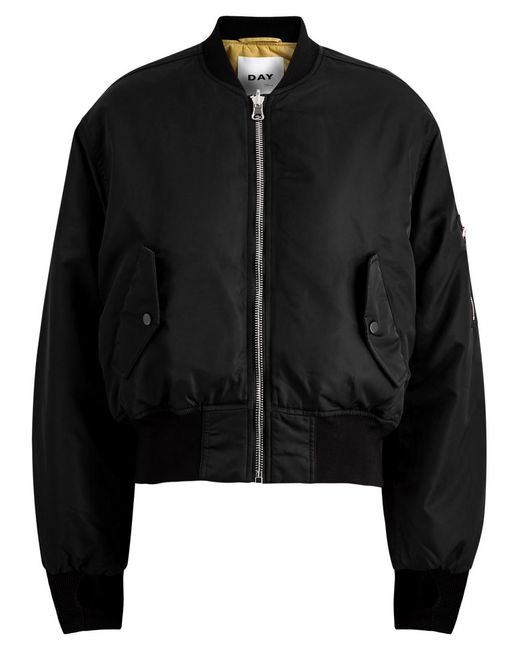 Day Birger et Mikkelsen Black Baldur Reversible Nylon Bomber Jacket