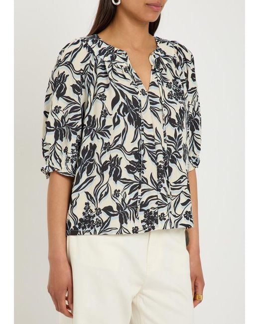 Rails White Belina Floral-Print Woven Blouse