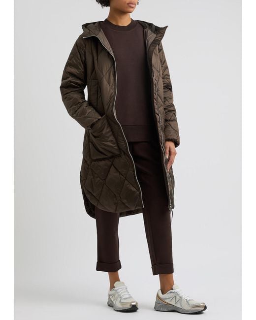 Varley Brown Frisco Quilted Hooded Shell Jacket