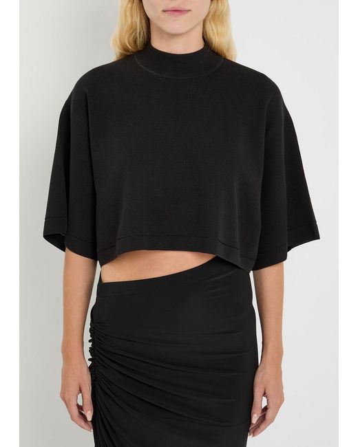 Alaïa Black Knit Crop Top
