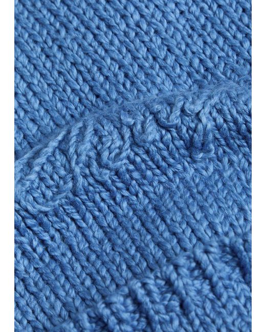 CHERRY LA Blue 5 Star Logo-Intarsia Cotton Cardigan for men