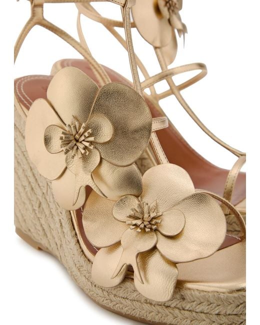 Zimmermann Natural Orchid 110 Metallic Leather Espadrille Sandals