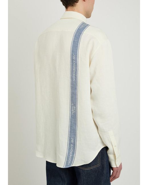 J.W. Anderson White Logo Linen Shirt for men
