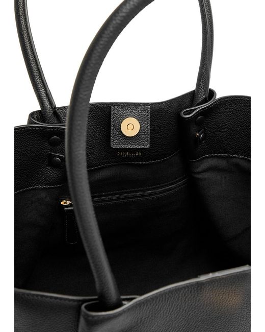 DeMellier London Black New York Grained Leather Tote