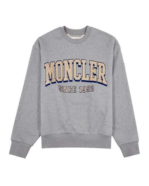 Moncler Gray Logo Cotton Sweatshirt for men