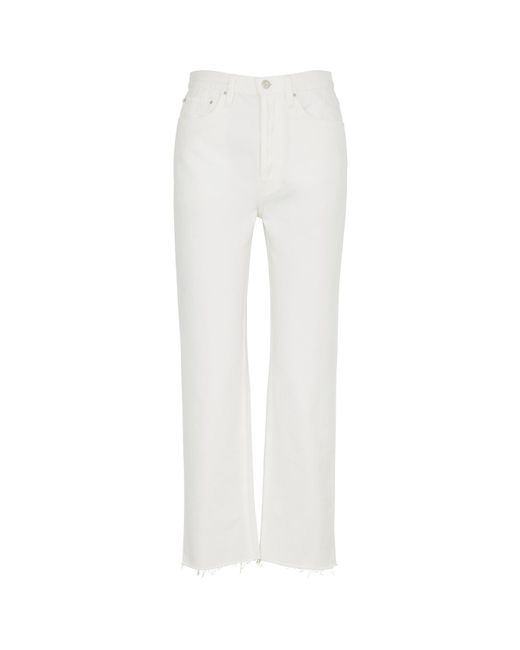 Totême  White Cropped Straight-Leg Jeans