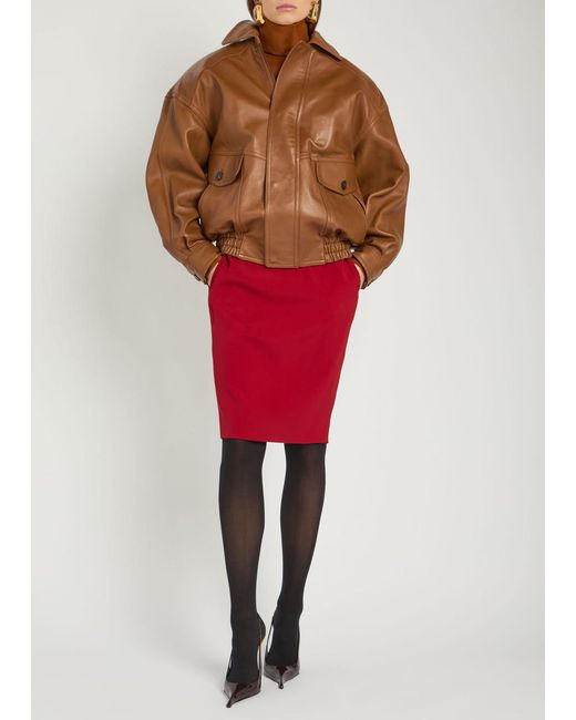 Saint Laurent Brown Leather Jacket