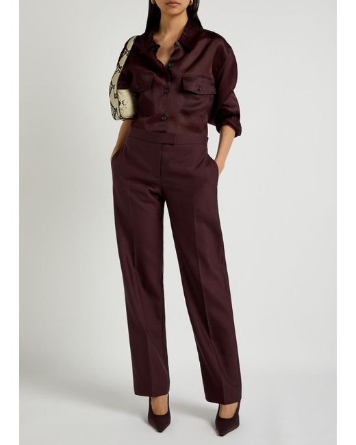 Khaite Purple Matteo Silk-Organza Shirt