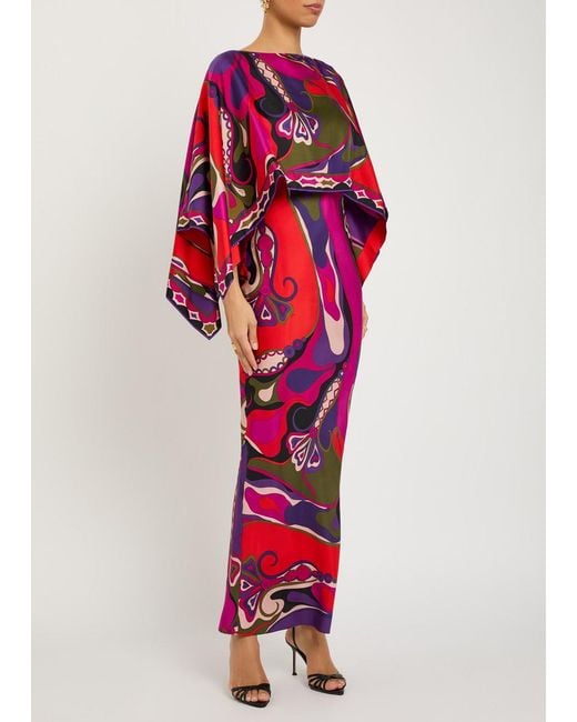 Emilio Pucci Layered Printed Silk Maxi Dress