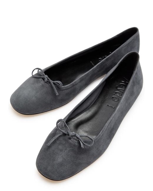 Aeyde Gray Delfina Suede Ballet Flats