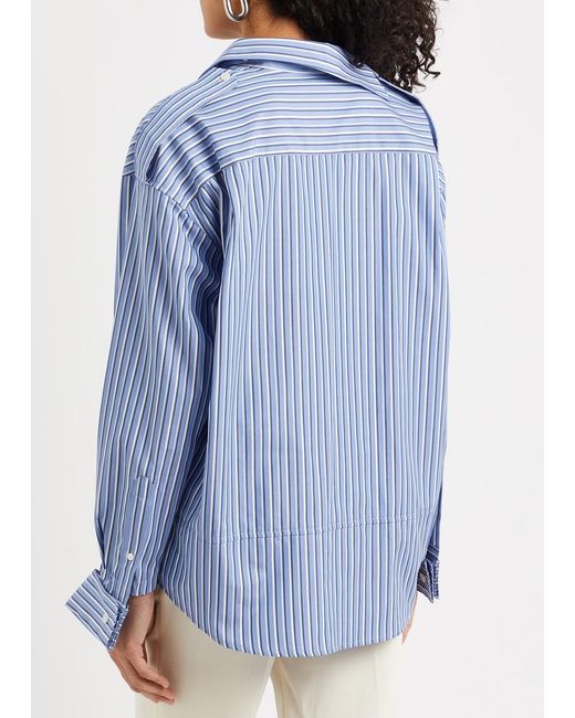 MERYLL ROGGE Blue Deconstructed Cotton-poplin Shirt