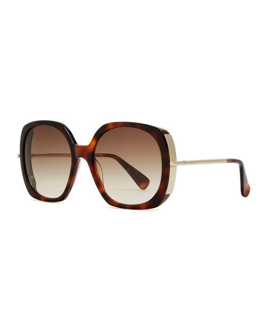 Max Mara Brown Malibu Oversized Round-frame Sunglasses