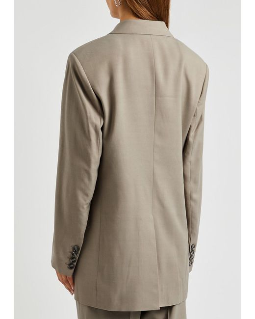 Acne Natural Double-Breasted Woven Blazer