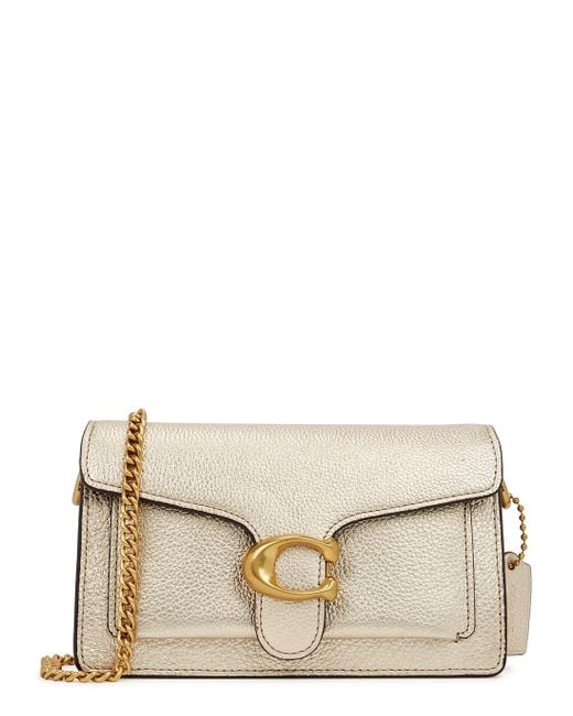 COACH Tabby Gold Leather Cross-body Bag in Metallic | Lyst