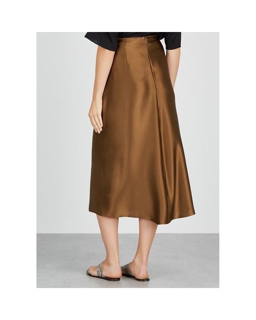 Vince midi satin top slip skirt umbra