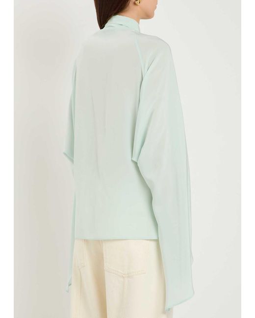 Stella McCartney Blue Tie-Effect Silk Shirt