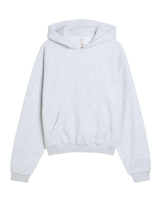 Skims White Cotton-Blend Hooded Sweatshirt