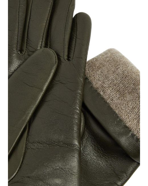 Agnelle Green Christina Leather Gloves