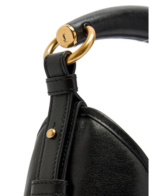 Saint Laurent Black Bo Mombasa Leather Top Handle Bag