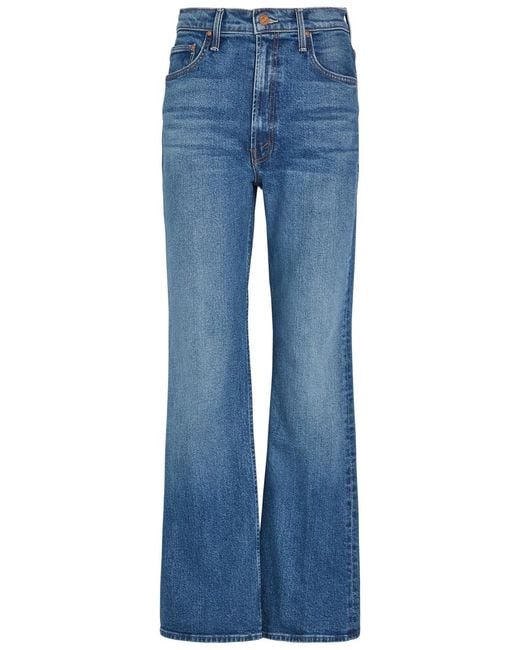 Mother Blue The Bookie Sneak Straight-Leg Denim Jeans