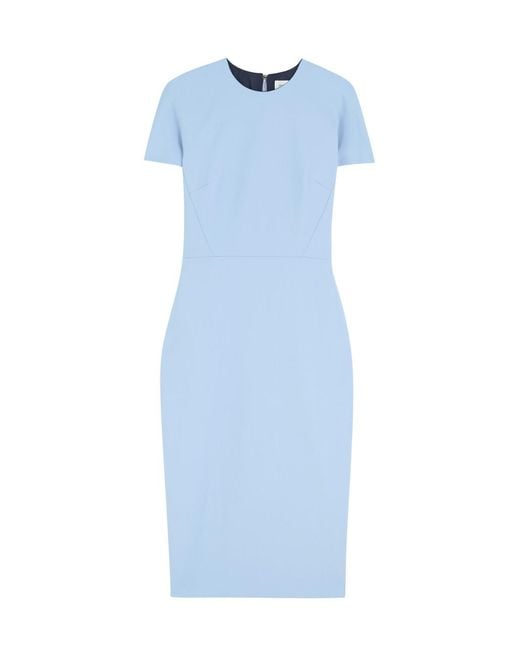 Victoria Beckham Blue Woven Midi Dress