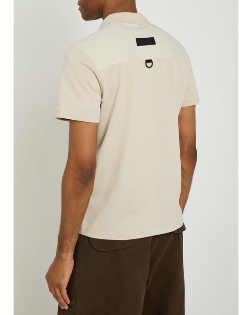 Moose Knuckles Natural Dalon Panelled Piqué Cotton Polo Shirt for men